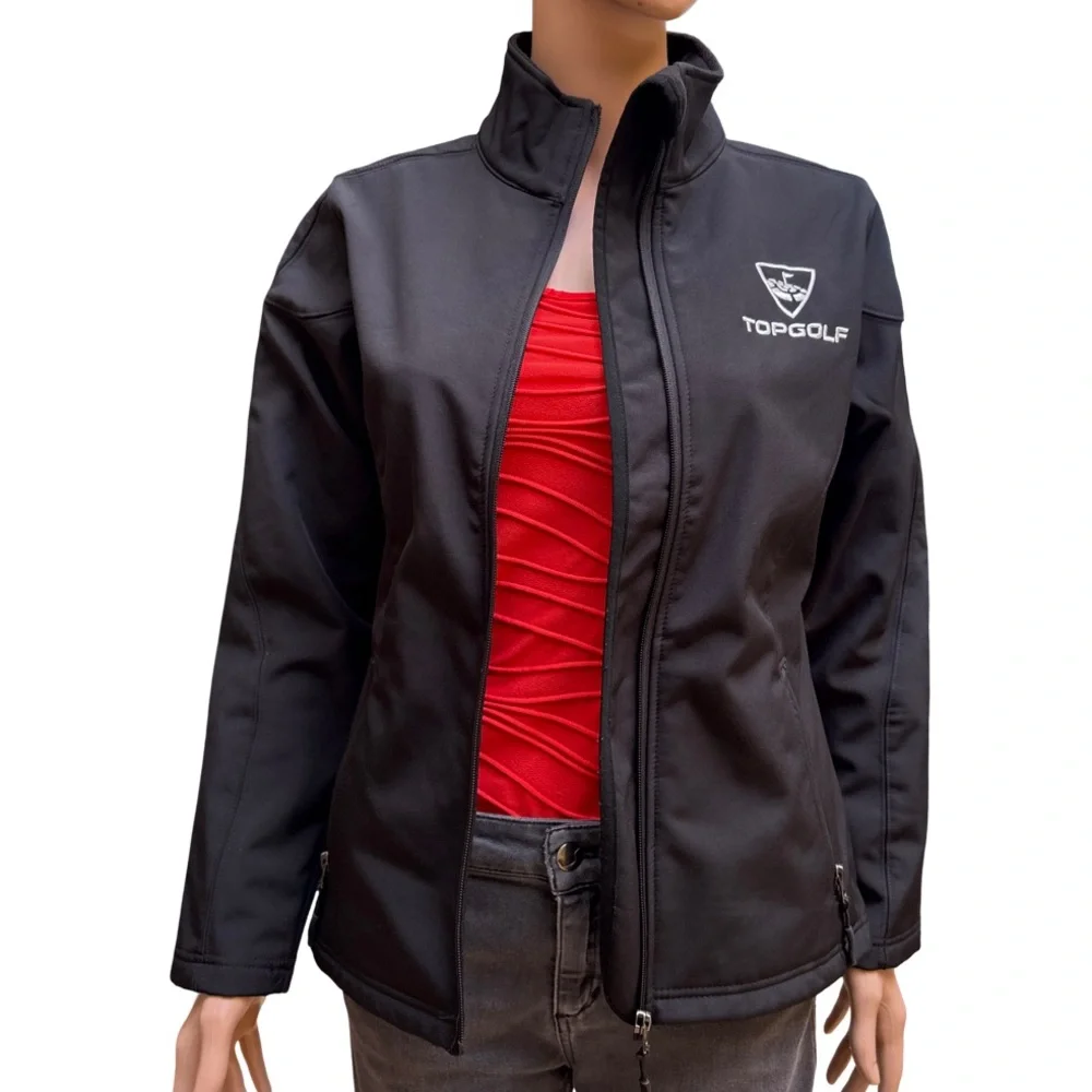 HPL Black Utility Jacket Water-Resistant Stand-Up Collar